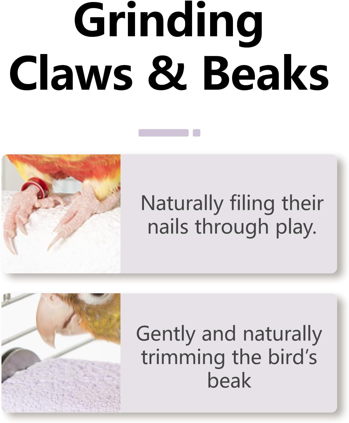Natural Mineral Bird Perch for Cage Parrot Perch Platform for Beak Grinding Claw Trimming & Chewing