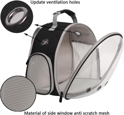 Portable Travel pet Backpack Carrier with Self Warming Pet Bed Set, Guinea Pig Carrier for