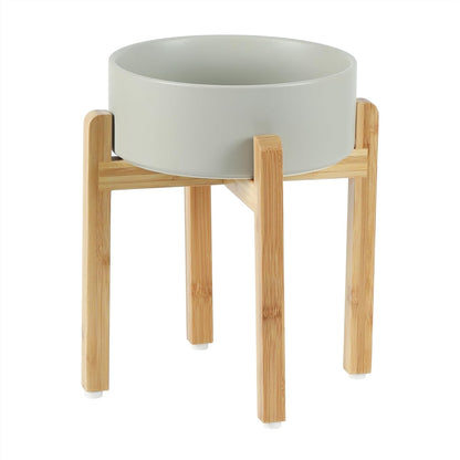 Ceramic 8.2inch Raised Dog Bowl Set, Elevated Feeder with Stand, Food and Water Bowl for Large