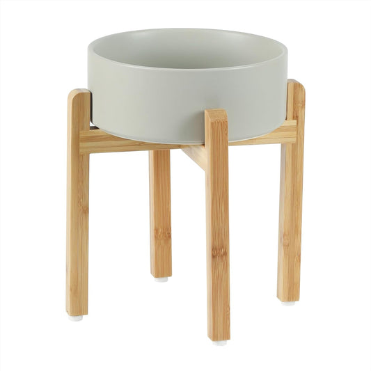 Ceramic 8.2inch Raised Dog Bowl Set, Elevated Feeder with Stand, Food and Water Bowl for Large