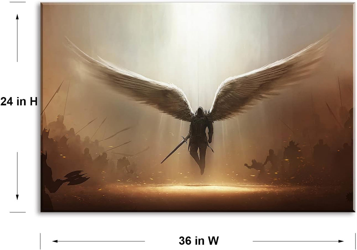 Fantasy Angel Stretched Canvas Wall Art for Living Room Bedroom Home Decoration,Abstract Anime