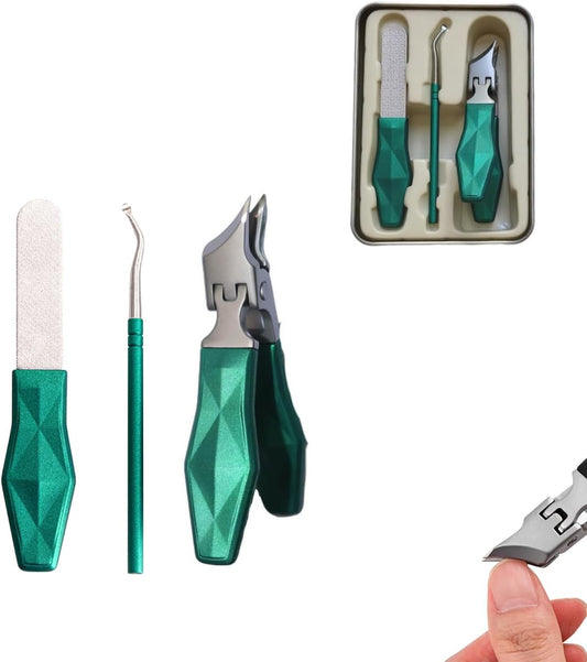 Angled Nail Clippers Green Eagle Beak Oblique Slanted Curved Thick Professional Nail Clippers for
