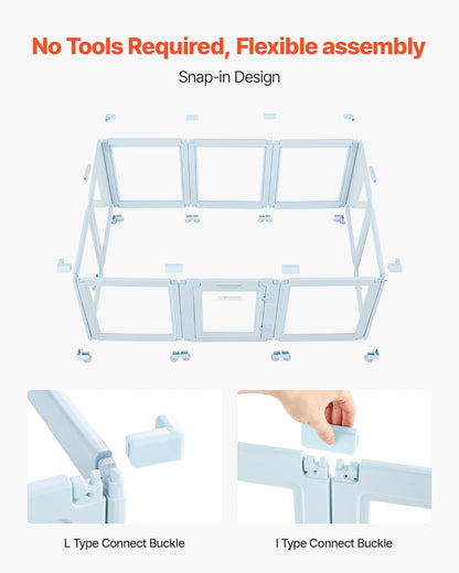 VEVOR Clear Acrylic Dog Playpen Indoor, 76x49x30 in Plastic Pet Playen for Large Sized Dogs, Easy