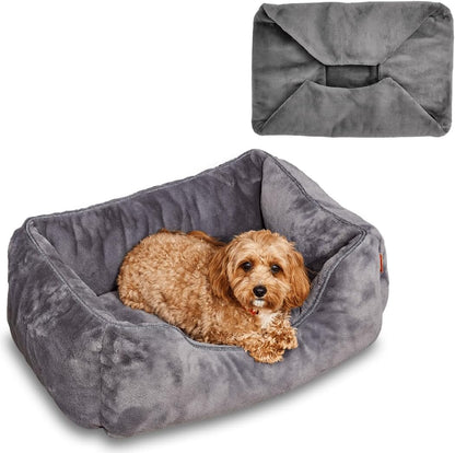 FUZI Luxury Aesthetic Dog Bed with Extra Cover for Small Dogs, Washable Pet Couch, Pet Bed with