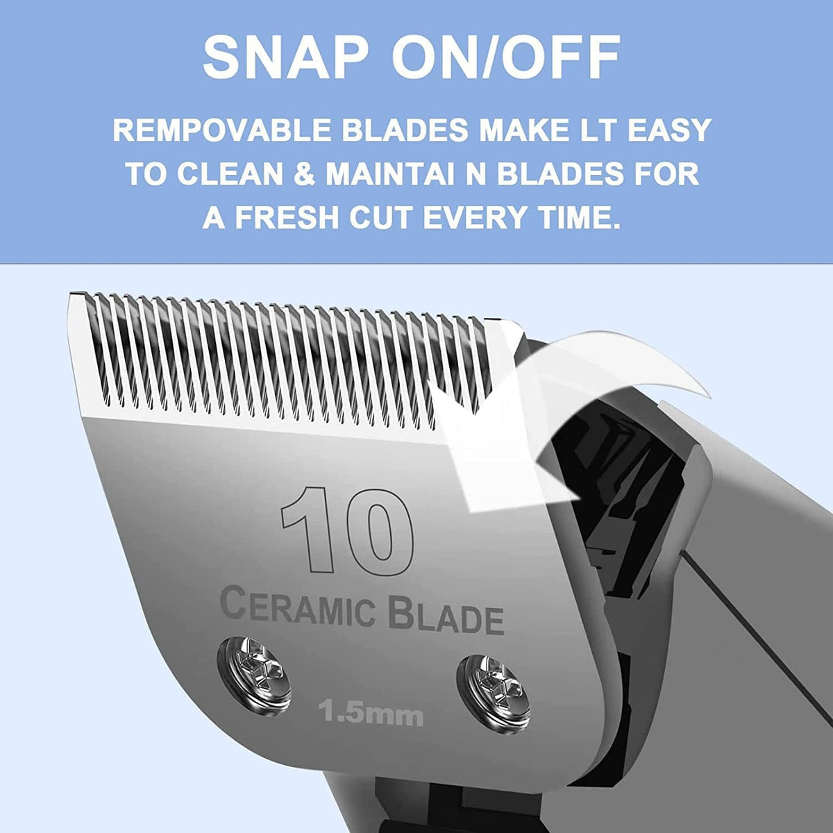 2PC 10 Blade Dog Grooming Clipper Replacement Blades Compatible with Andis Dog Clippers,Detachable