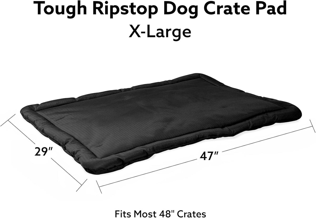 K9 Ballistics Tough Ripstop Dog Crate Pad - Durable & Machine Washable with Non-Skid Bottom and