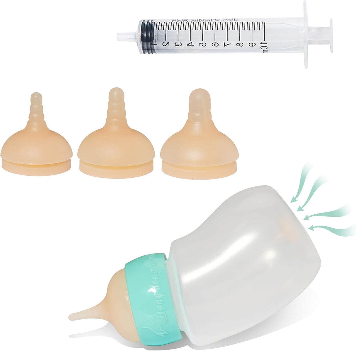 Pet Feeder Bottle,Silicone Feeding Nipple and Syringes for All Breed of Puppies and Other Animals
