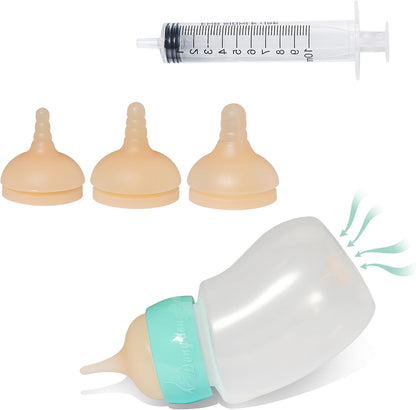 Pet Feeder Bottle,Silicone Feeding Nipple and Syringes for All Breed of Puppies and Other Animals