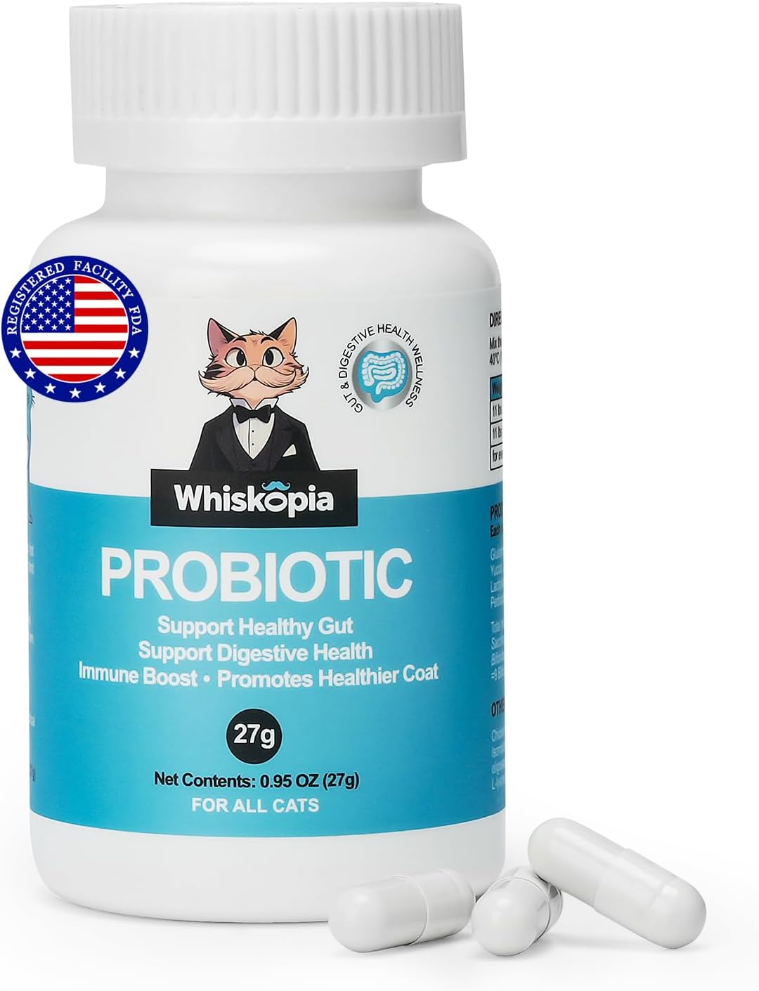 Probiotics for Cats - Cat Probiotic Supplement for Digestive & Gut Support, Diarrhea Relief
