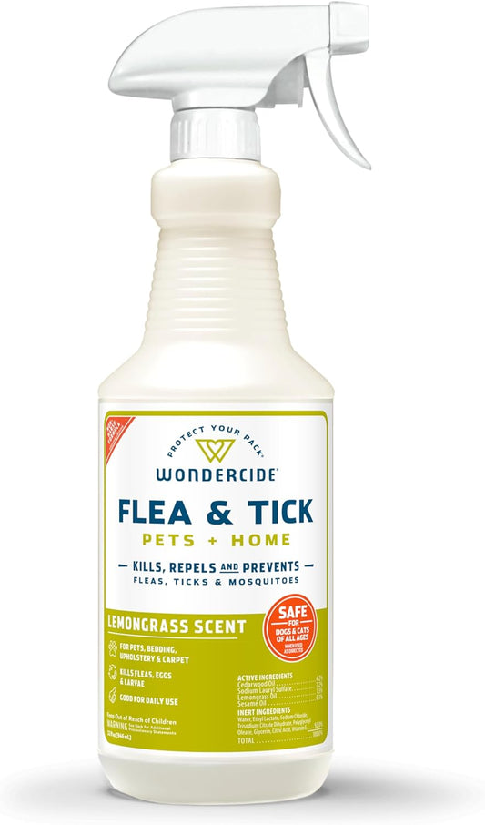 Wondercide - Flea, Tick & Mosquito Spray for Dogs, Cats, and Home - Flea and Tick Killer, Control