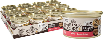 Wellness CORE+ Digestive Health Pate Adult Wet Cat Food, Natural, Protein-Rich, Grain Free, 3