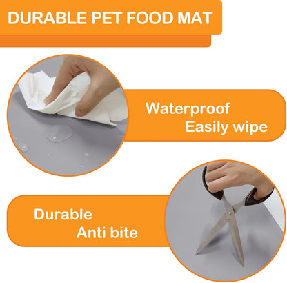 KVK Pet Food Mat Pet Feeding Mat Silicone Placemat for Dog and Cat Food Water Bowl Dog Food Mats