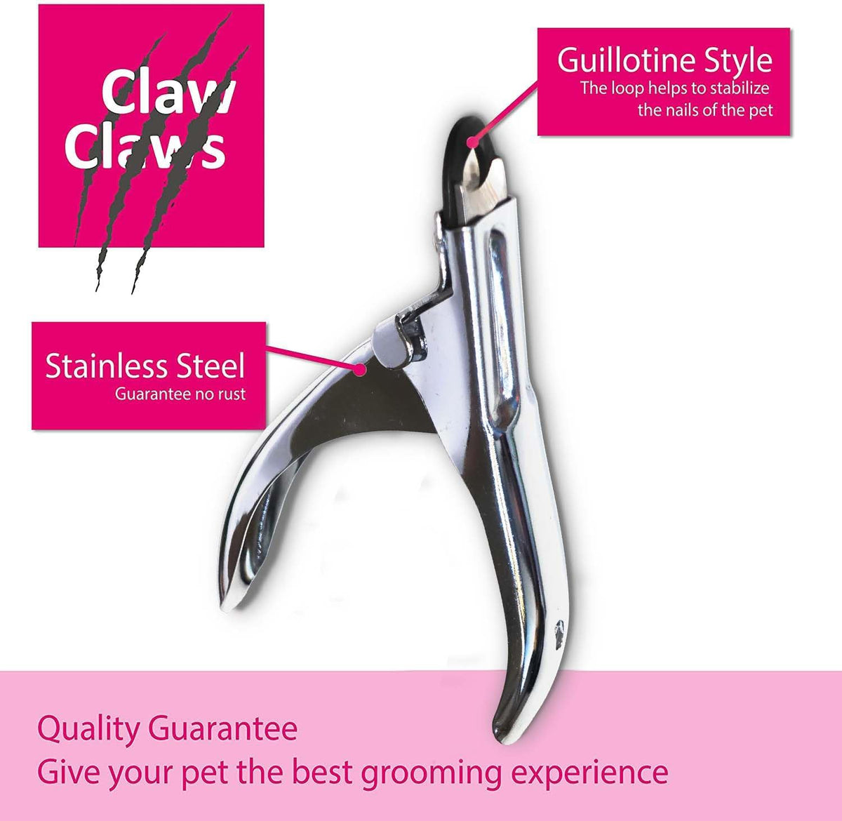 Guillotine Type Dog Nail Clippers for Small and Medium-Sized Dogs, Safety Guard to Avoid Over