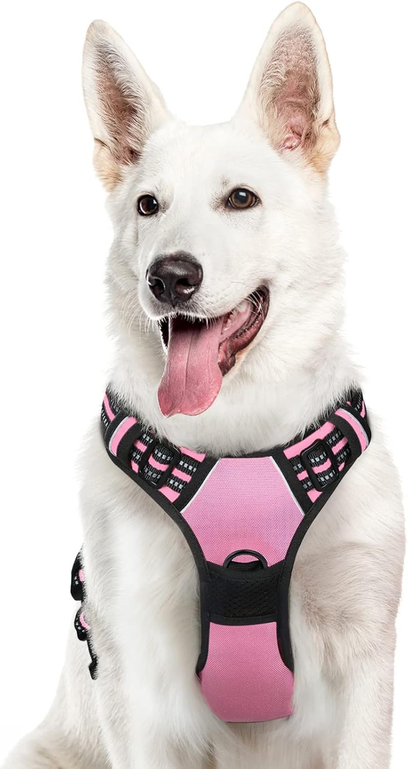 Eagloo Dog Harness Large Breed, No Pull Service Vest with Reflective Strips and Control Handle