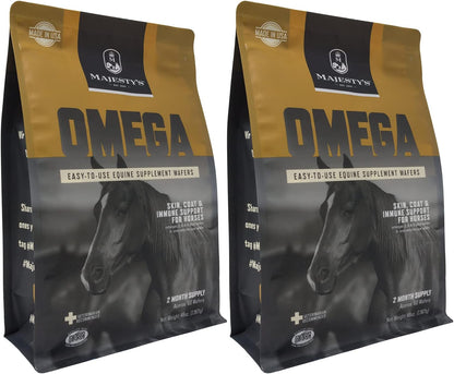 Majesty's Omega Wafers - Superior Horse/Equine Skin, Coat, and Immune Support Supplement - Omega 3
