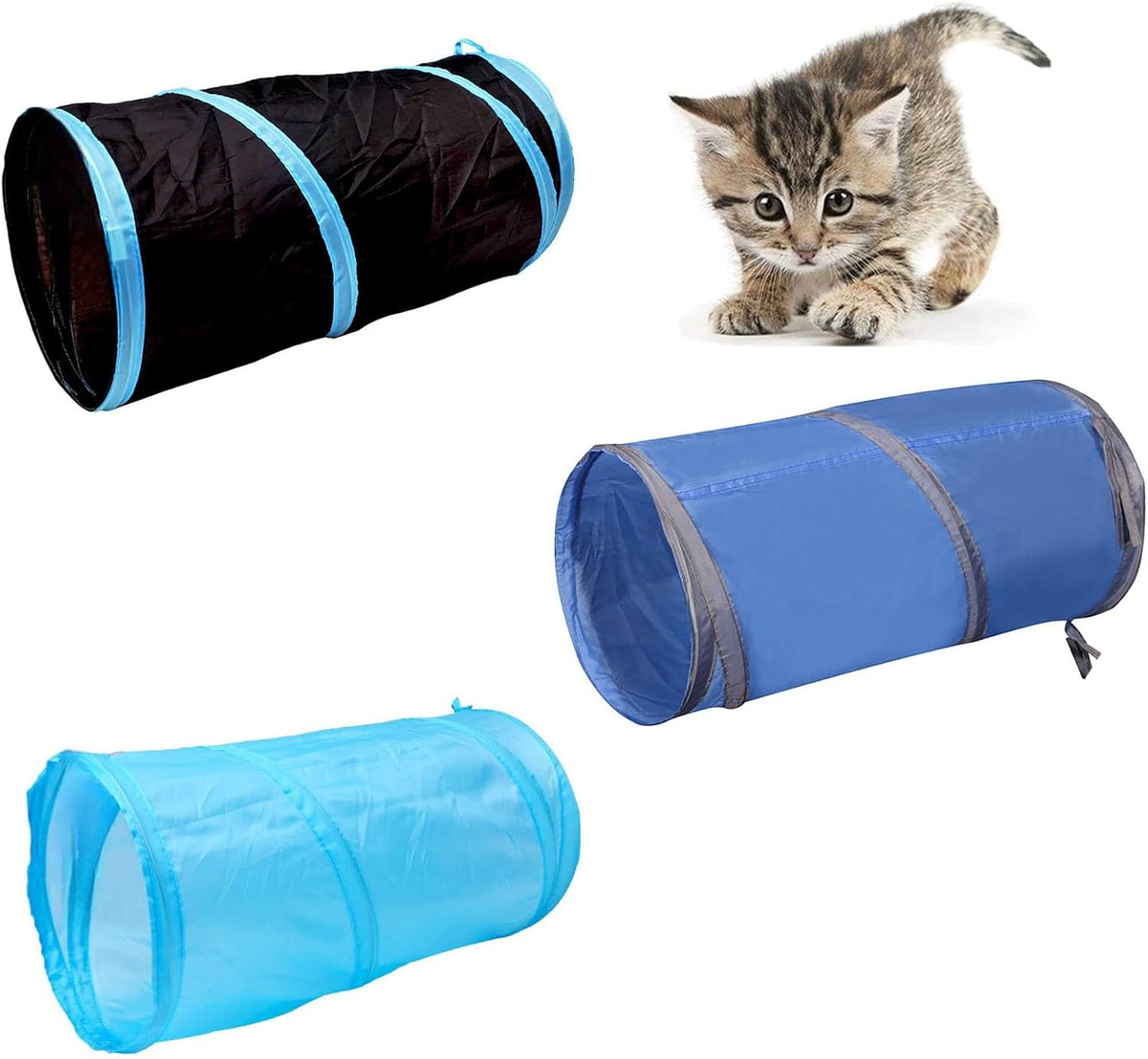 iCAGY Foldable Spiral Cat Tunnel - Indoor Toy for Small Cats, Kittens, and Rabbits - Tube for