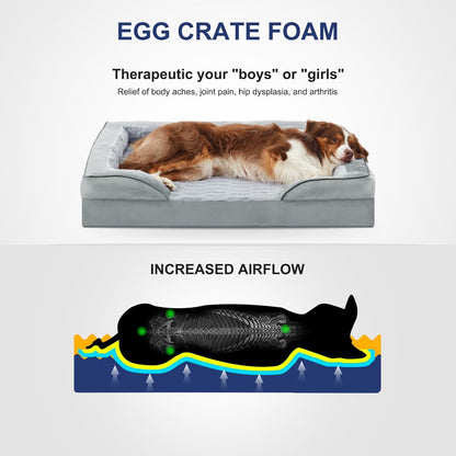 FURTIME Orthopedic Dog Bed for Extra Large Dogs - XL Washable Dog Sofa Bed Large, Supportive Foam