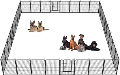 BestPet Dog Playpen Indoor 32 inch 32 Panels Metal Dog Pen Pet Dog Fence Outdoor Exercise Pen with