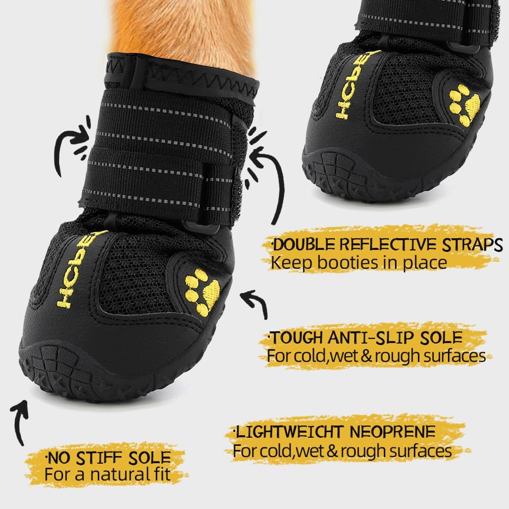 Hcpet Dog Shoes, Dog Boots for Large Dogs, Waterproof Dog Booties Paw Protector for Summer Hot