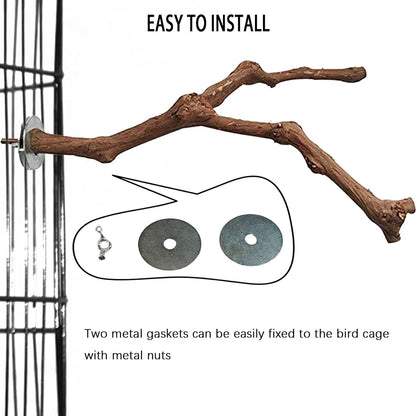 PINVNBY Bird Perch for Cage,3Pcs Parrot Perches Natural Grape Wood Birdcage Stands Pole 4Pcs Birds