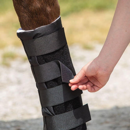 Dura-Tech Quick Wrap No Bow Leg Wraps for Horses | Size 14" | Color Navy | Exceptional Leg Coverage