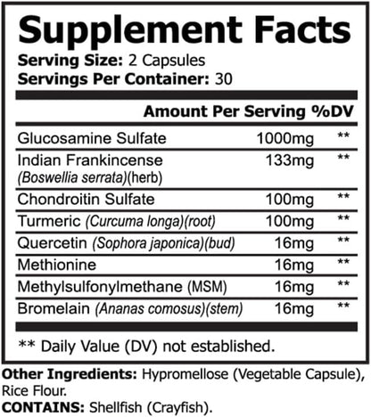 PureNature Joint Rest - Joint Support Supplement with Glucosamine, Chondroitin, Boswellia, MSM
