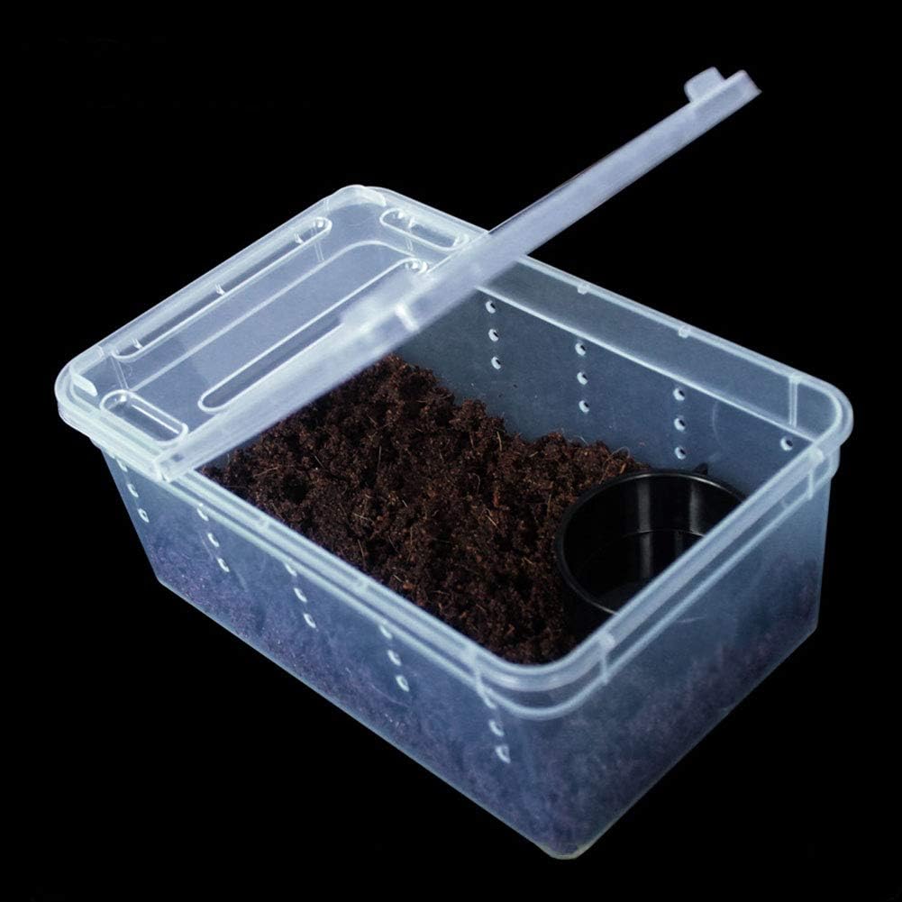 OMEM Portable Reptile Terrarium Habitat for Mini Pet Houses Breathable Holes Stackable Container