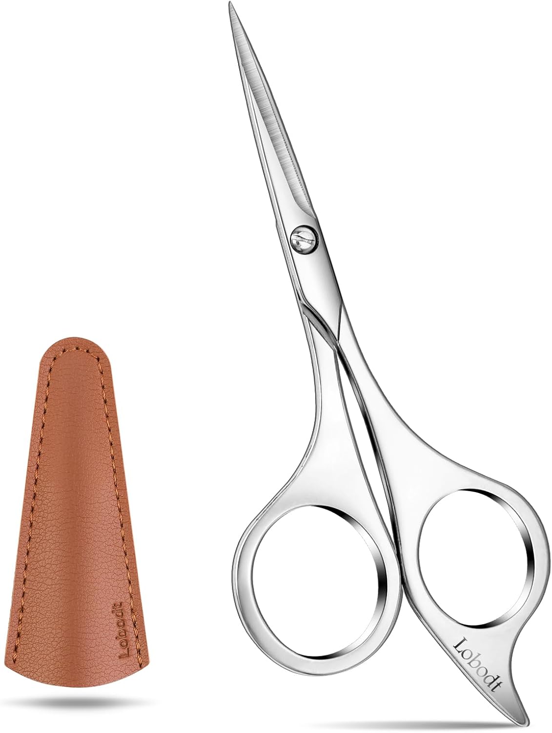 Professional beard scissors, 4.9-inch (silver) small pointed stainless steel hairdressing scissors