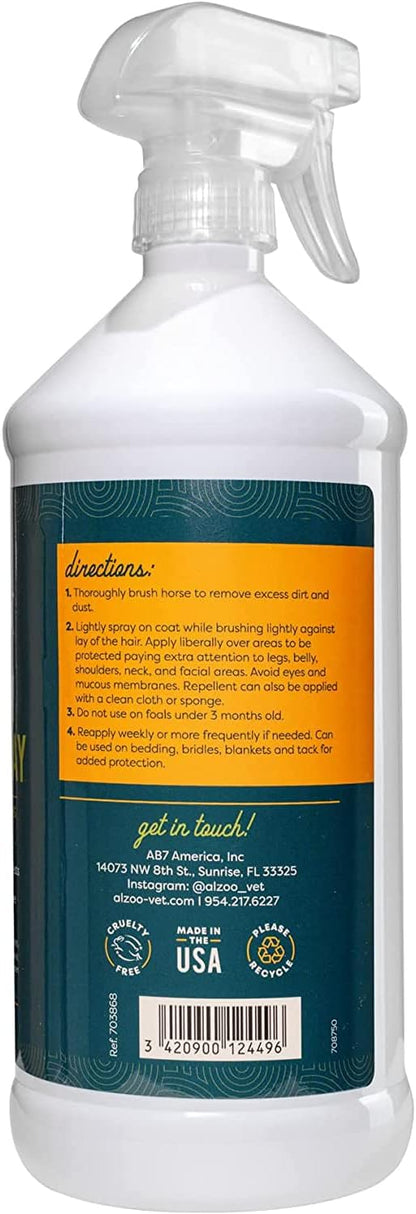 Natural Fly and Tick Horse Spray, Helps Repel Mosquitoes, Horseflies & Ticks, Plant-Based Active
