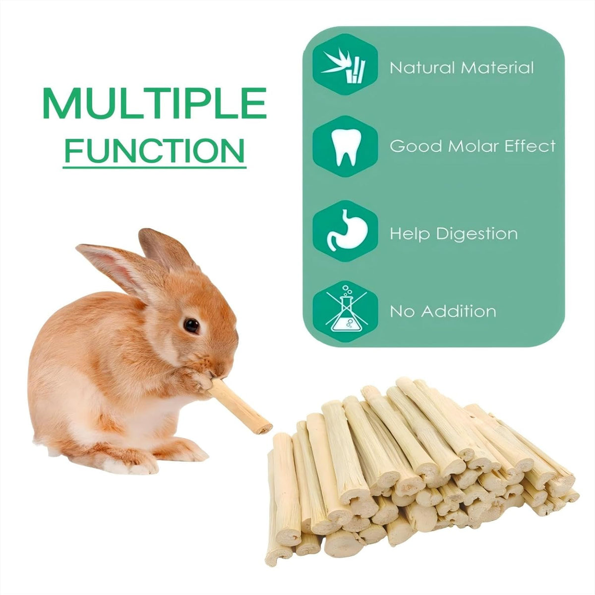 300g Snacks Sweet Bamboo Chew Toy for Rabbits Chew Sticks for Hamster Chinchilla Guinea Pig,Molar