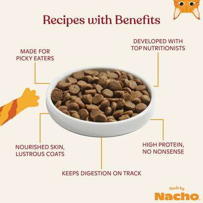 Made by Nacho Dry Cat Kibble 4lb Bag, High Protein and Grain-Friendly Premium Cat Food, Cage-Free