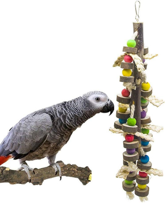 EBaokuup Wood Bird Chewing Toys-Blocks Parrot Tearing Toys Best for