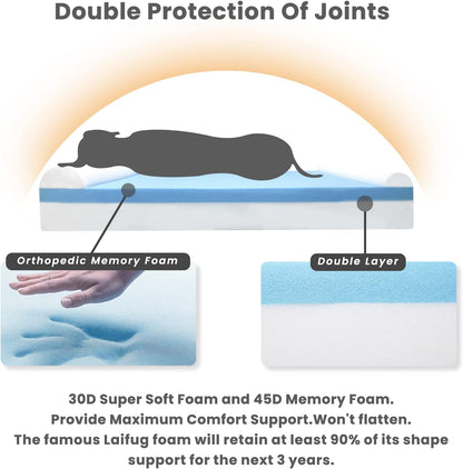 Laifug Orthopedic Memory Foam Extra Large Dog Bed with Pillow and Durable Water Proof Liner &