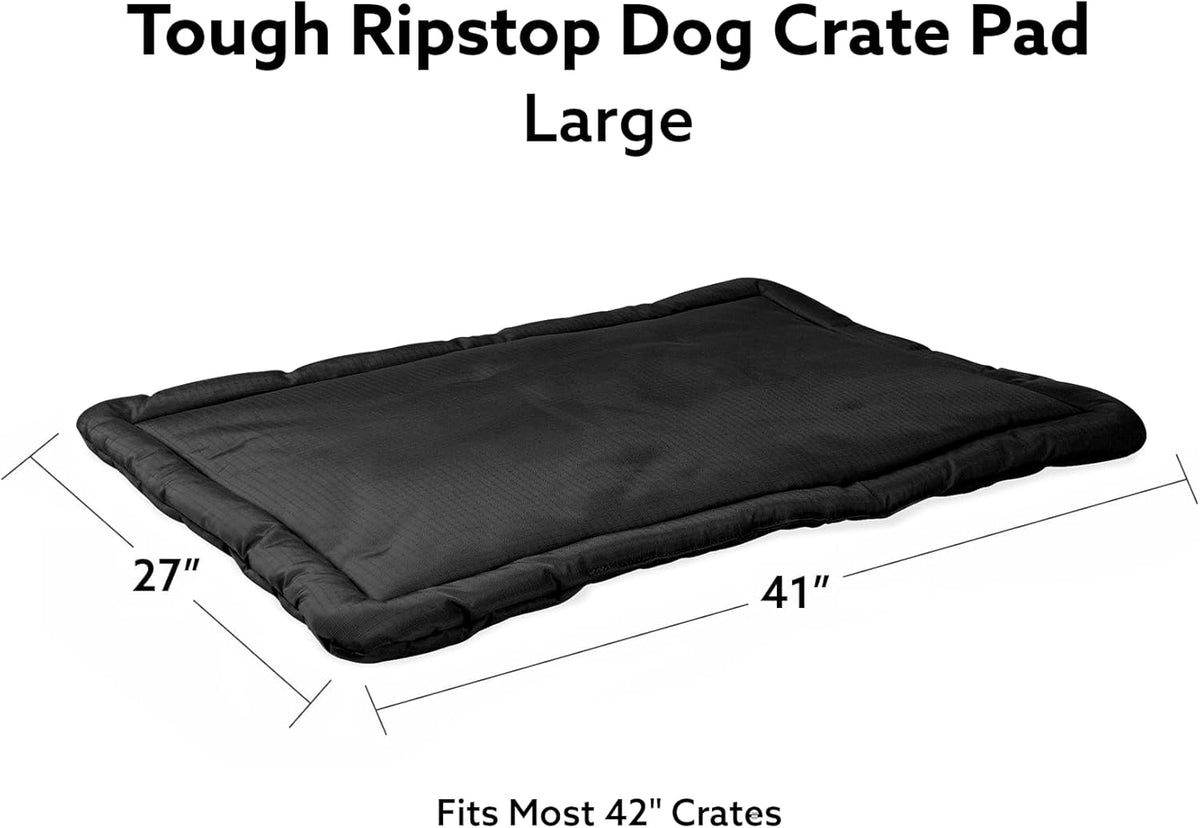 K9 Ballistics Tough Ripstop Dog Crate Pad - Durable & Machine Washable with Non-Skid Bottom and