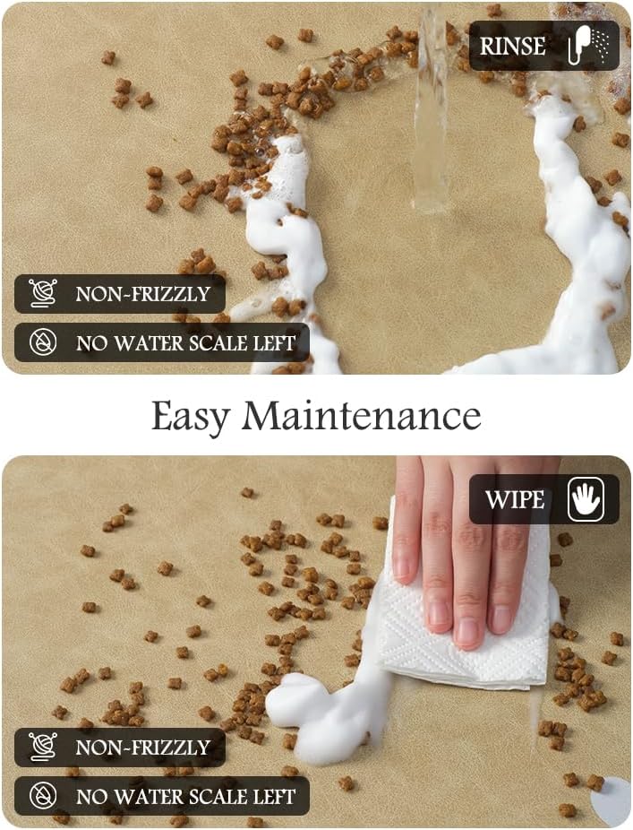 Pet Feeding Mat-Absorbent Dog Mat for Food and Water Bowl-No Stains Quick Dry Water Dispenser