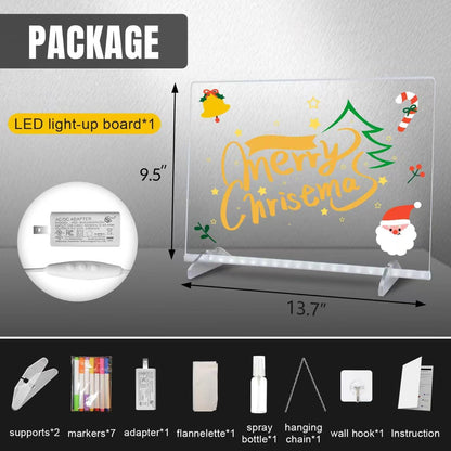 Led Drawing Board for Kids, LED Note Board with Colors,Doodle Glow Drawing Board, 13.7"X10" 6 Modes