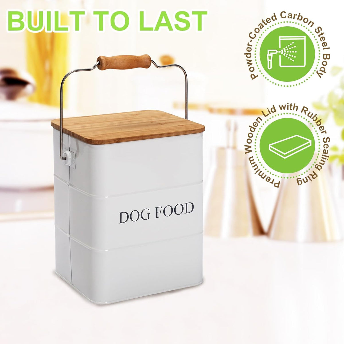 Dog Food storage container Dog Treats Jar,5~6 lb Metal food treats tin for Dog, pet snacks