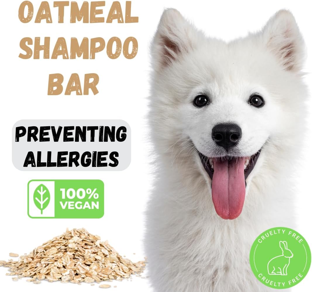 KELEBS 3 Bars - Whitening Dog Shampoo Bar with Charcoal – White Dog Shampoo with Natural
