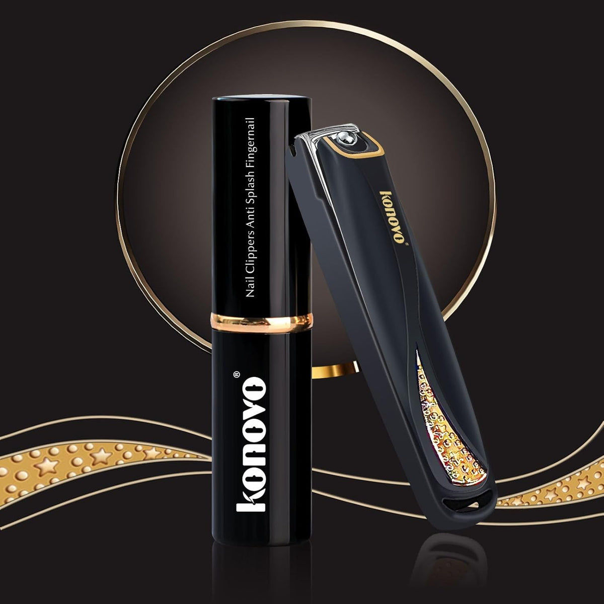Konovo Nail Clippers for Women Travel, Nail Clippers with File, Fingernail Clippers for Girls