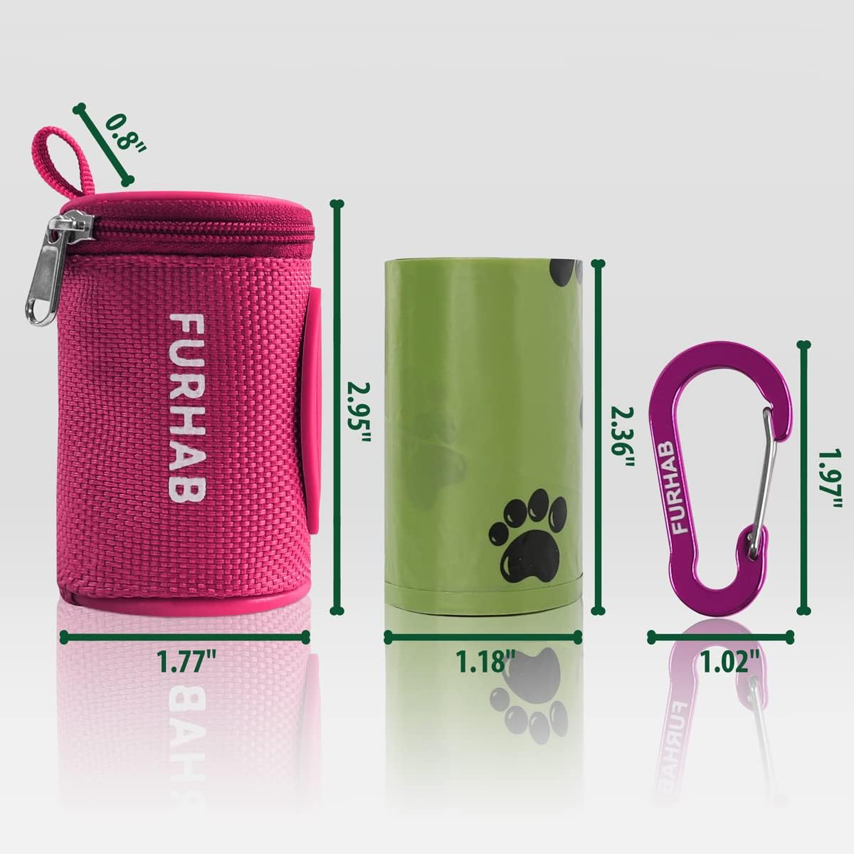 Dog Poop Bag Holder for Leash Doggie Waste Bag Dispenser Soft Fabric Puppy Potty Carrier Small