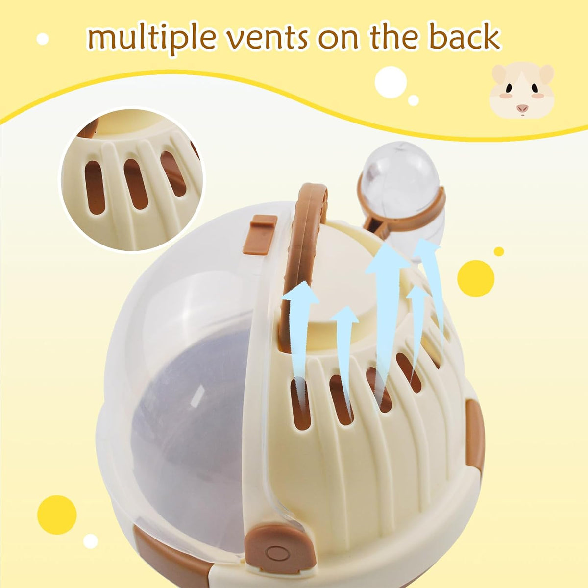 Hamster Carrier Cage Portable Cages Small Animals Carry Travel Case with Water Bottle Plastic