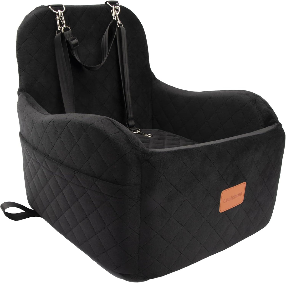 Dog Booster Car Seat for Small/Medium Dogs Up to 35lbs,Elevated Cushion Fits in Front/Back