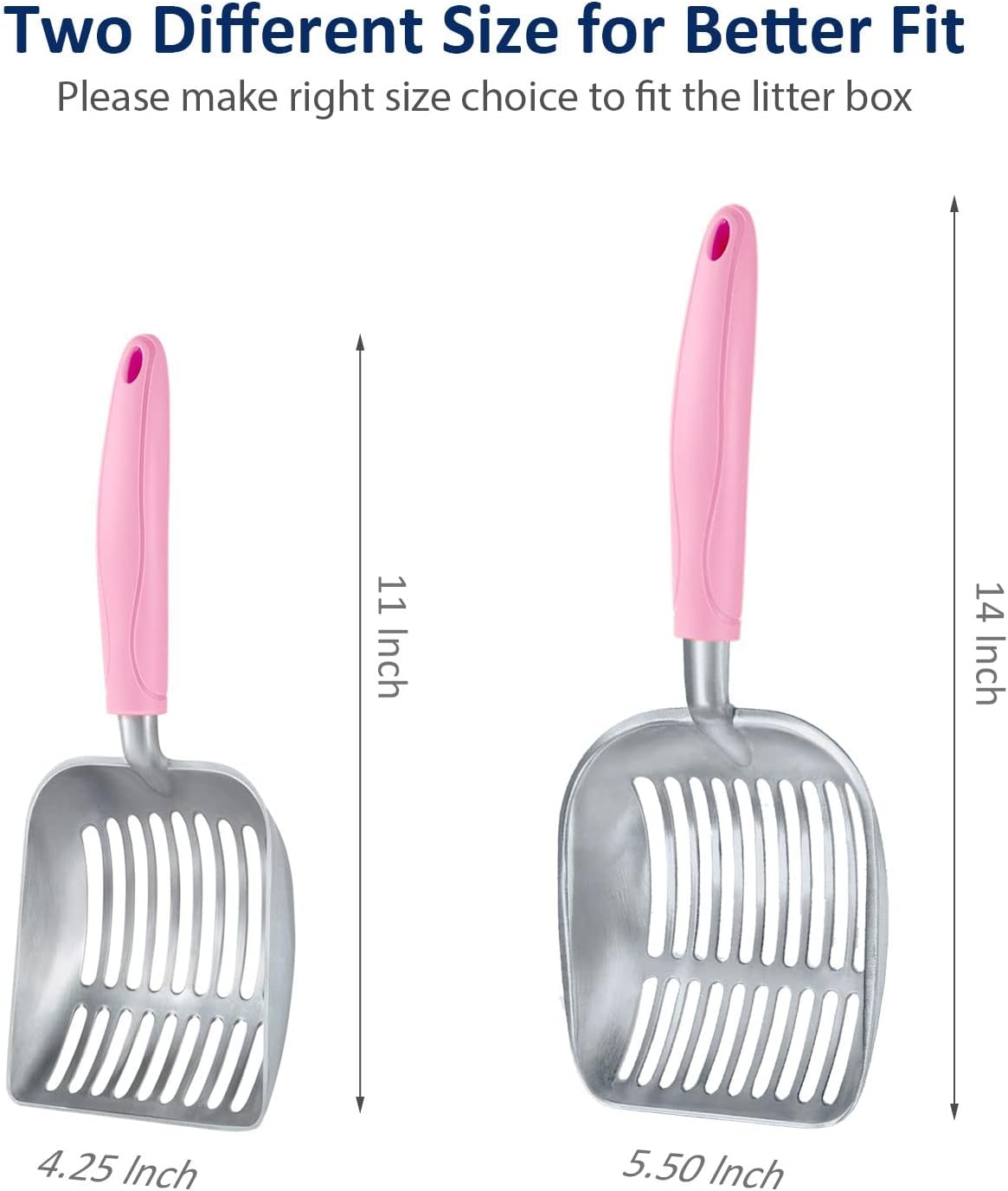 WePet Cat Litter Scoop, Aluminum Alloy Sifter, Kitty Metal Scooper, Deep Shovel, Long Handle, Poop
