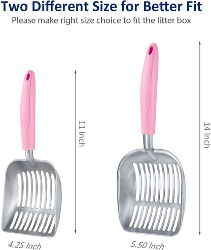 WePet Cat Litter Scoop, Aluminum Alloy Sifter, Kitty Metal Scooper, Deep Shovel, Long Handle, Poop