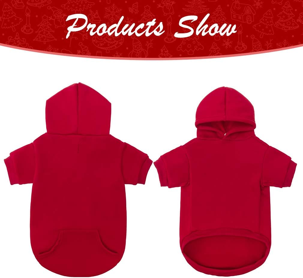 KOOLTAIL Basic Dog Hoodie - Soft and Warm Dog Hoodie Sweater with Leash Hole and Pocket, Dog Winter