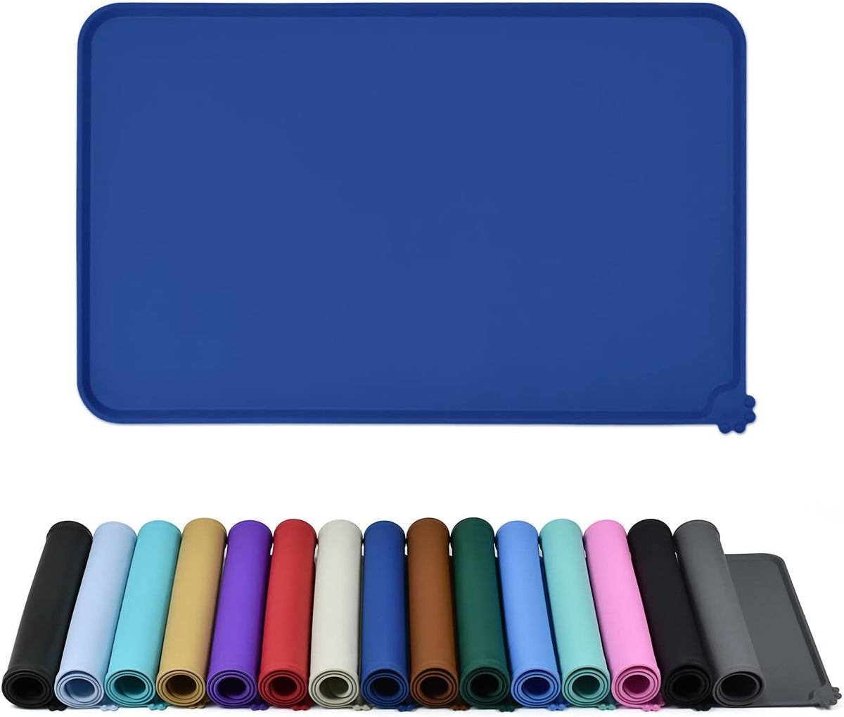 Waterproof Pet Feeding Mat with High Raised Edges, Heavier and Thicker Placemats for Cat Dog Water