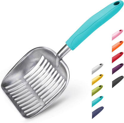 WePet Cat Litter Scoop, Aluminum Alloy Sifter, Kitty Metal Scooper, Deep Shovel, Long Handle, Poop