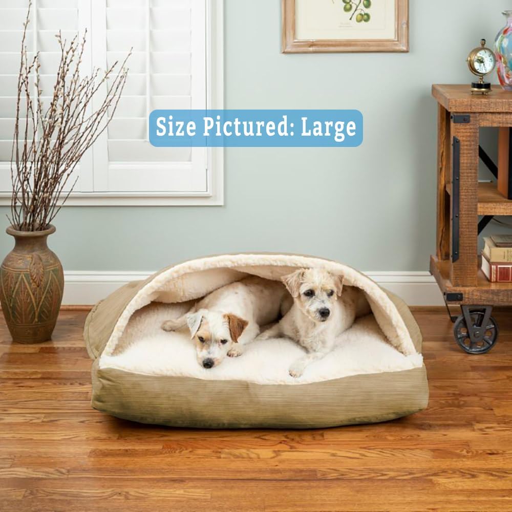 Snoozer Rectangle Cozy Cave Dog Bed - Indoor Dog Bed with Cover Cave, Covered Calming Burrow for