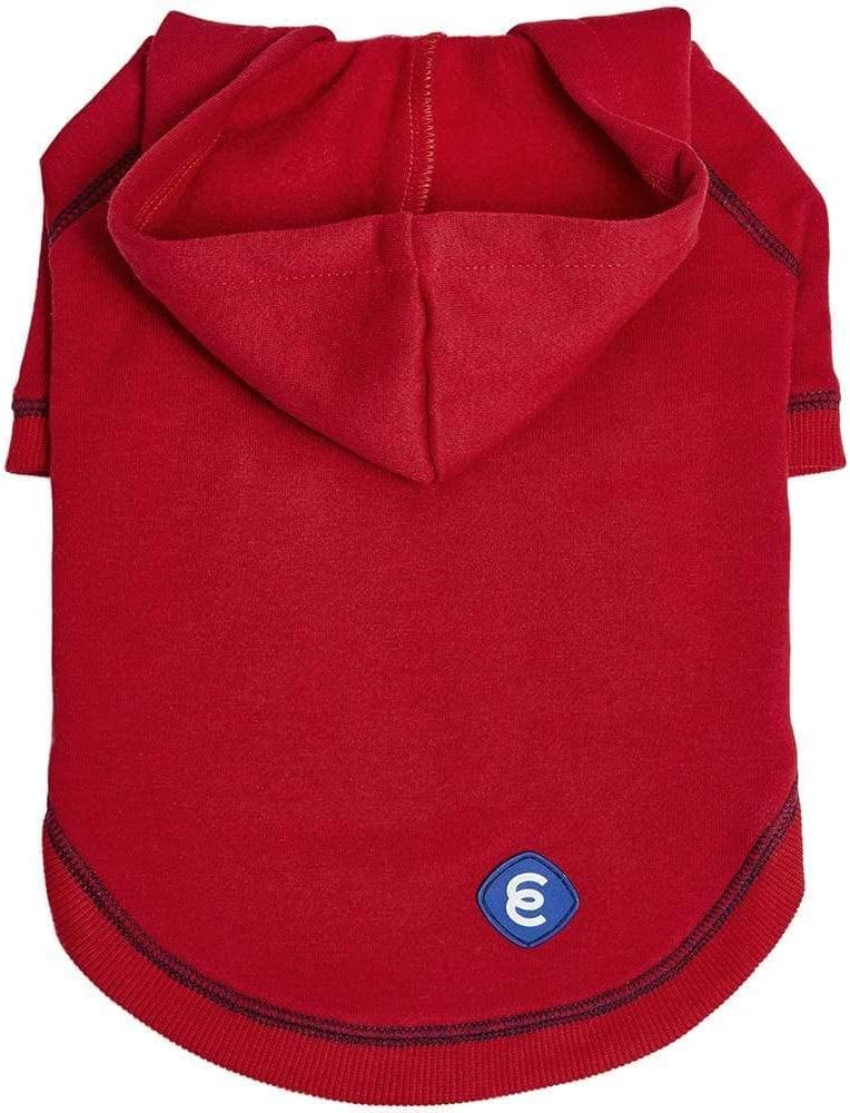 Blueberry Pet Essentials Hoodie – 12″ Soft French Terry Sweatshirt with Hood, Red, Award‑Winning