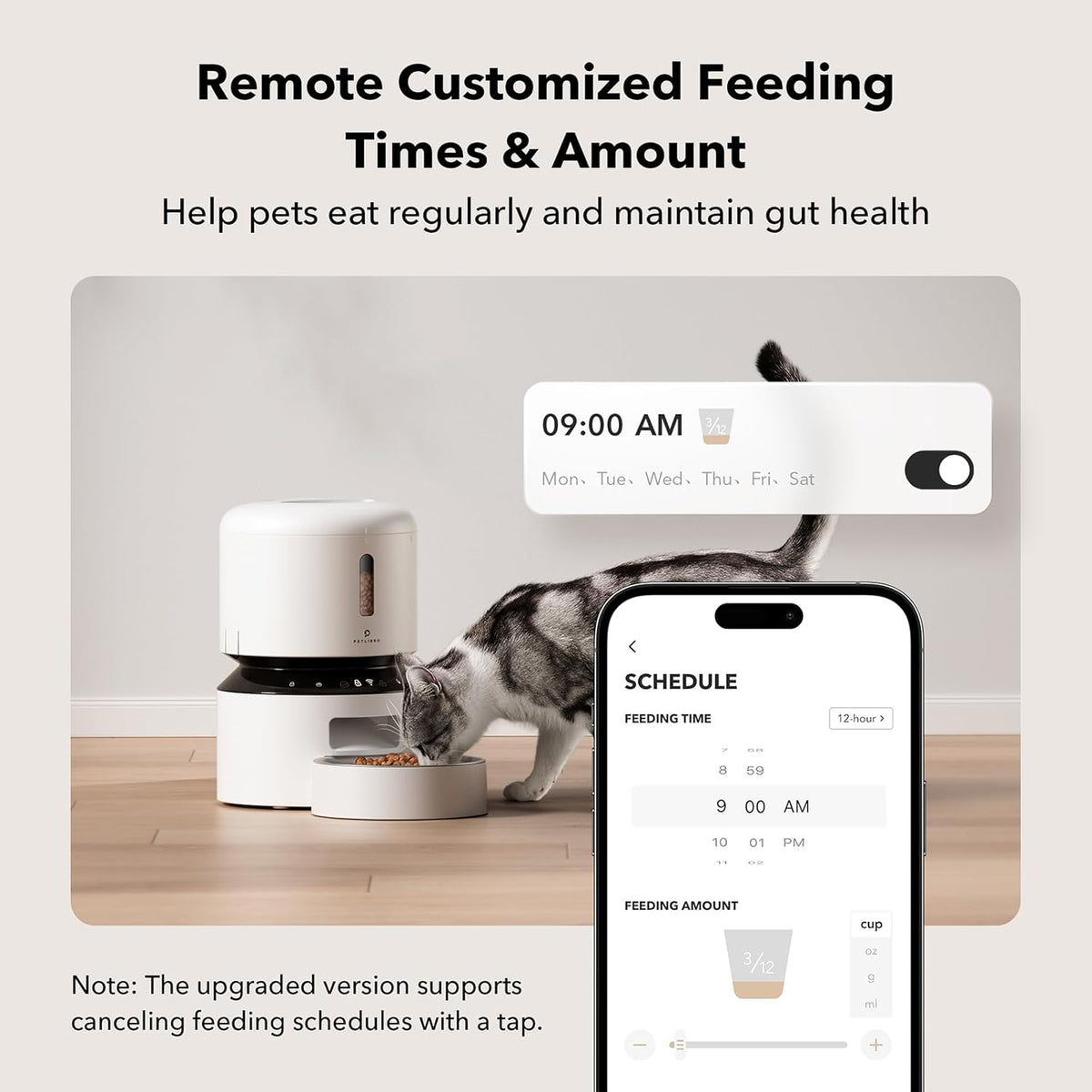 PETLIBRO Automatic Cat Feeder, 5G WiFi Automatic Pet Feeder with Freshness Preservation, 3L Timed